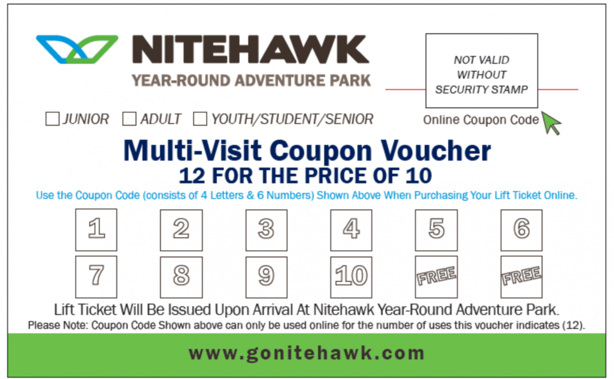 12for10 Multi-Visit Coupon Voucher - Adult (age18+)